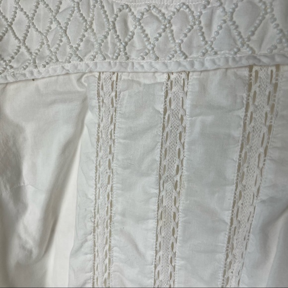 - Free People White Crocheted snd Beaded BoHo Top - Picture 4 of 13